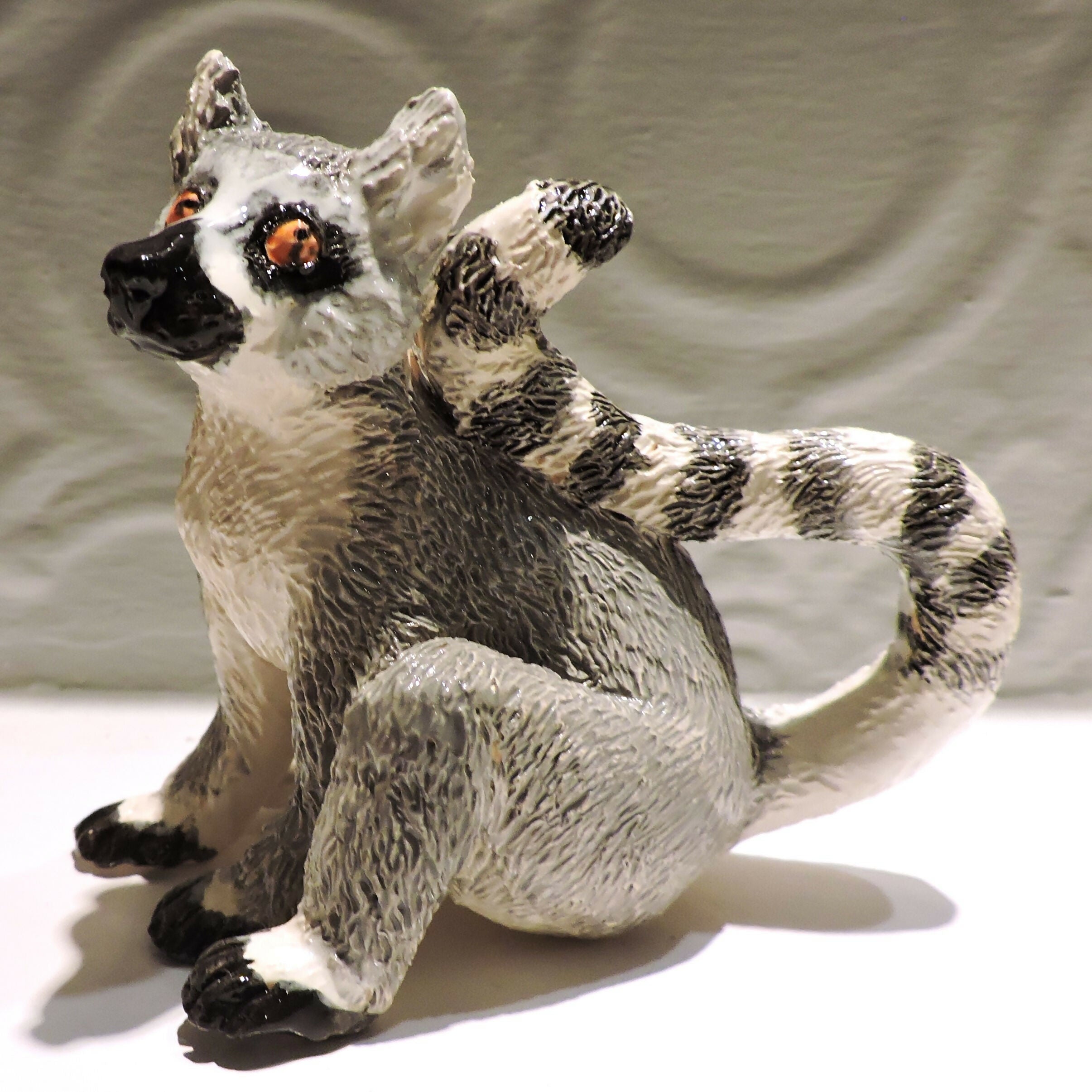 Ceramic Ring tailed lemur sculpture