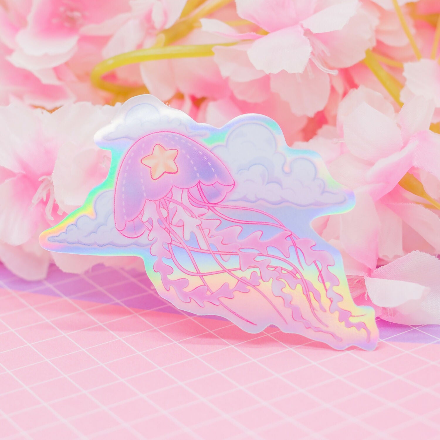 Holographic Sticker - Cosmic Jellyfish