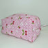 Quilted Cosmetic Makeup Bag With Hearts Theme