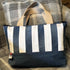 Unique Handcrafted Striped Denim Tote Bag Handbag Made From Upcycled Jeans
