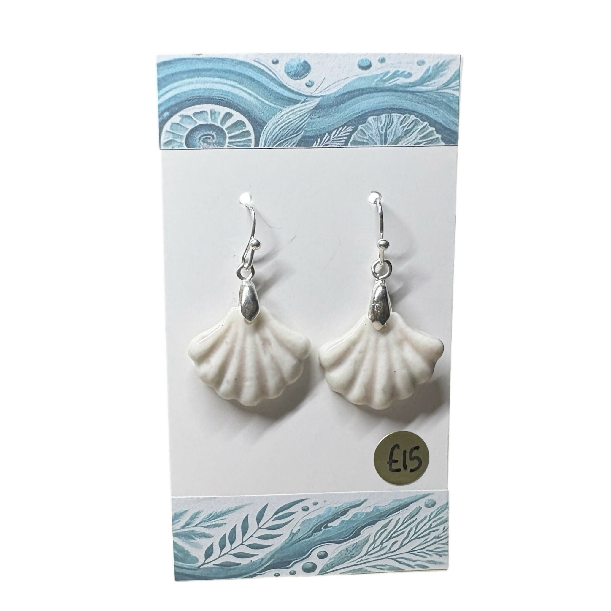 Porcelain Sea Shell Earrings