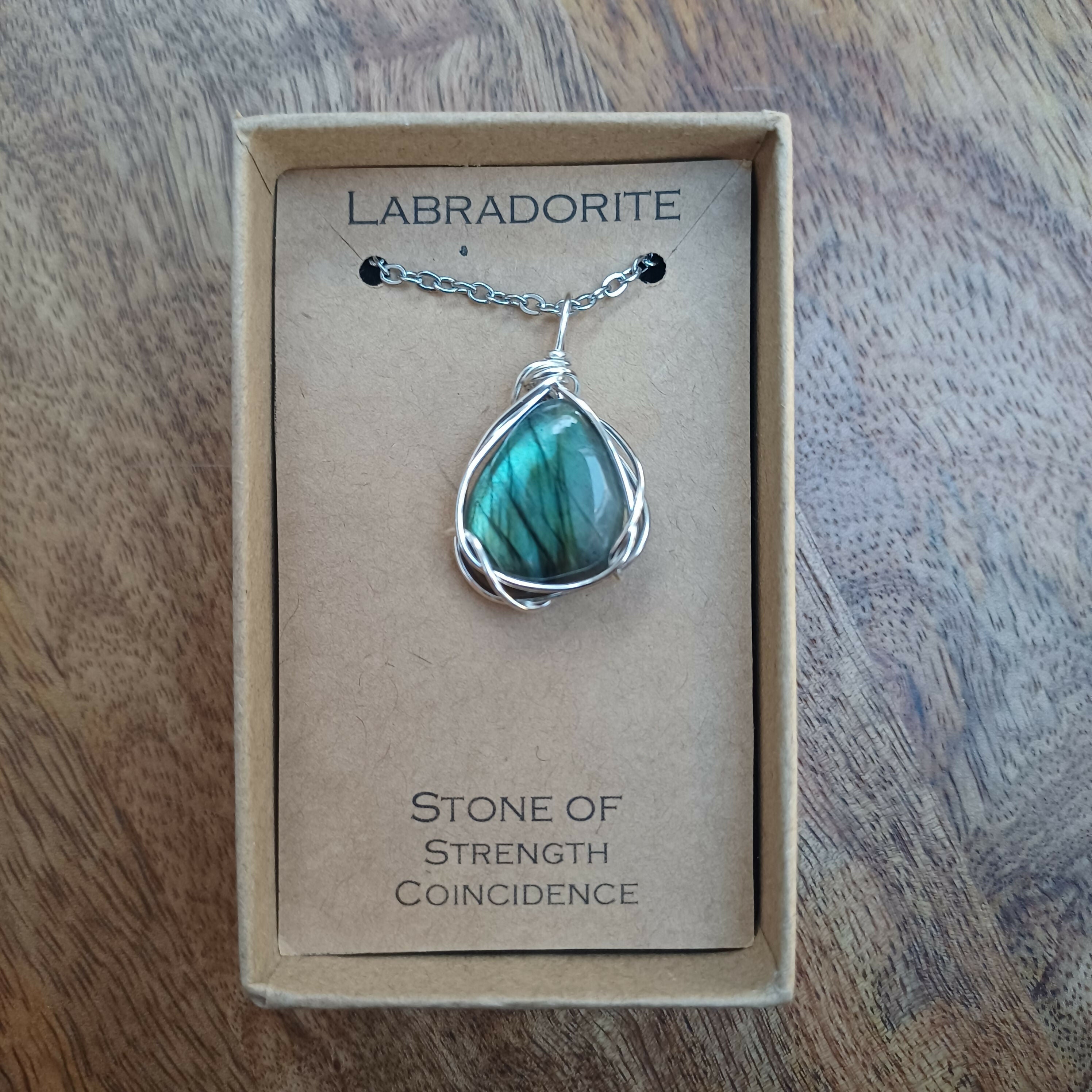 Labradorite Wire Wrapped Pendant