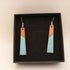 Pale Blue and Copper Enamel Earrings