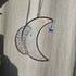 Clear Iridescent Crescent Moon Stained Glass Suncatcher