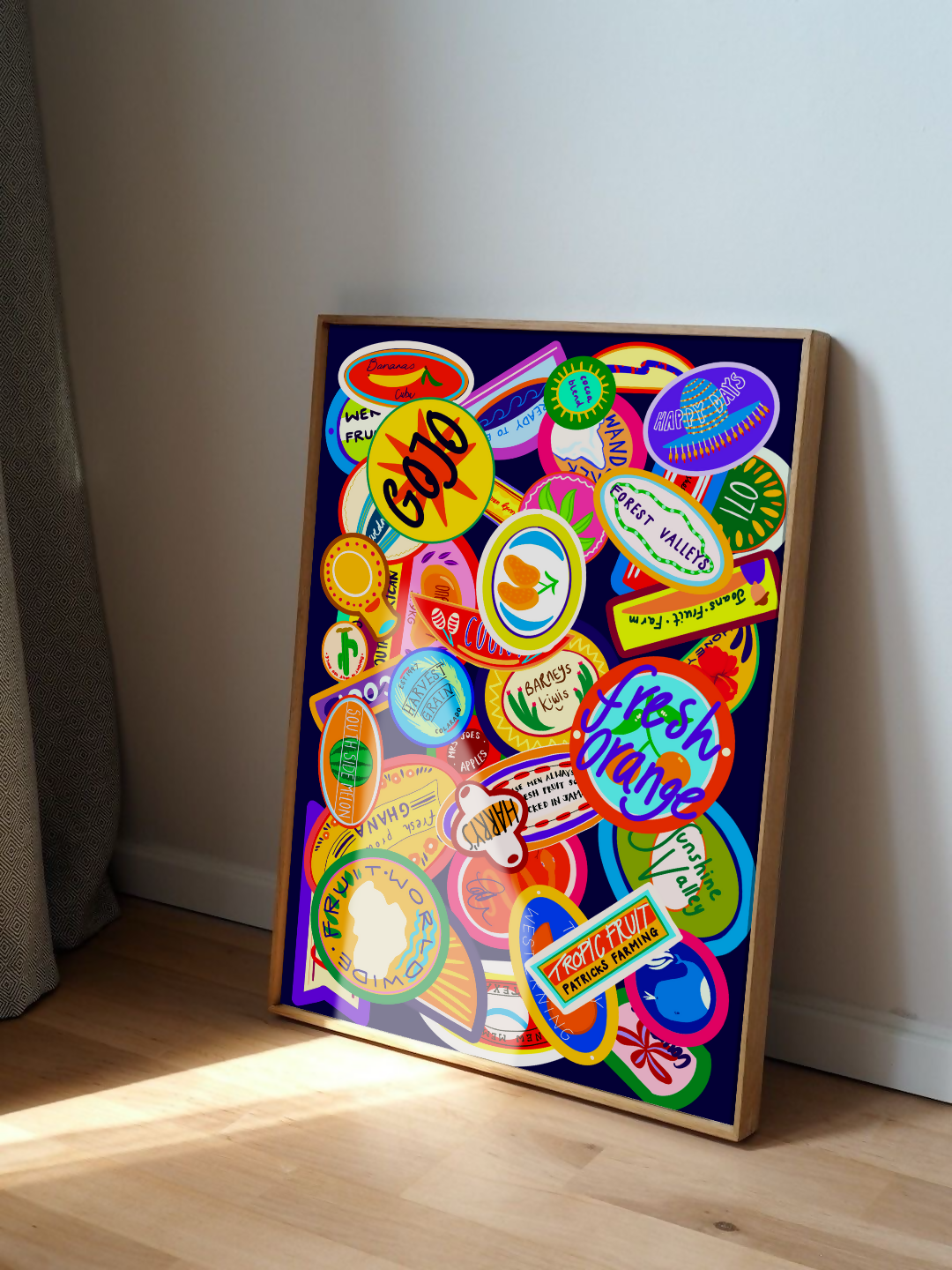 Fruit Sticker Art Print