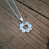 Handmade Silver Flower Charm Necklace Botanical Texture