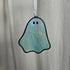 Streaky Iridescent Blue Ghost Stained Glass Decoration