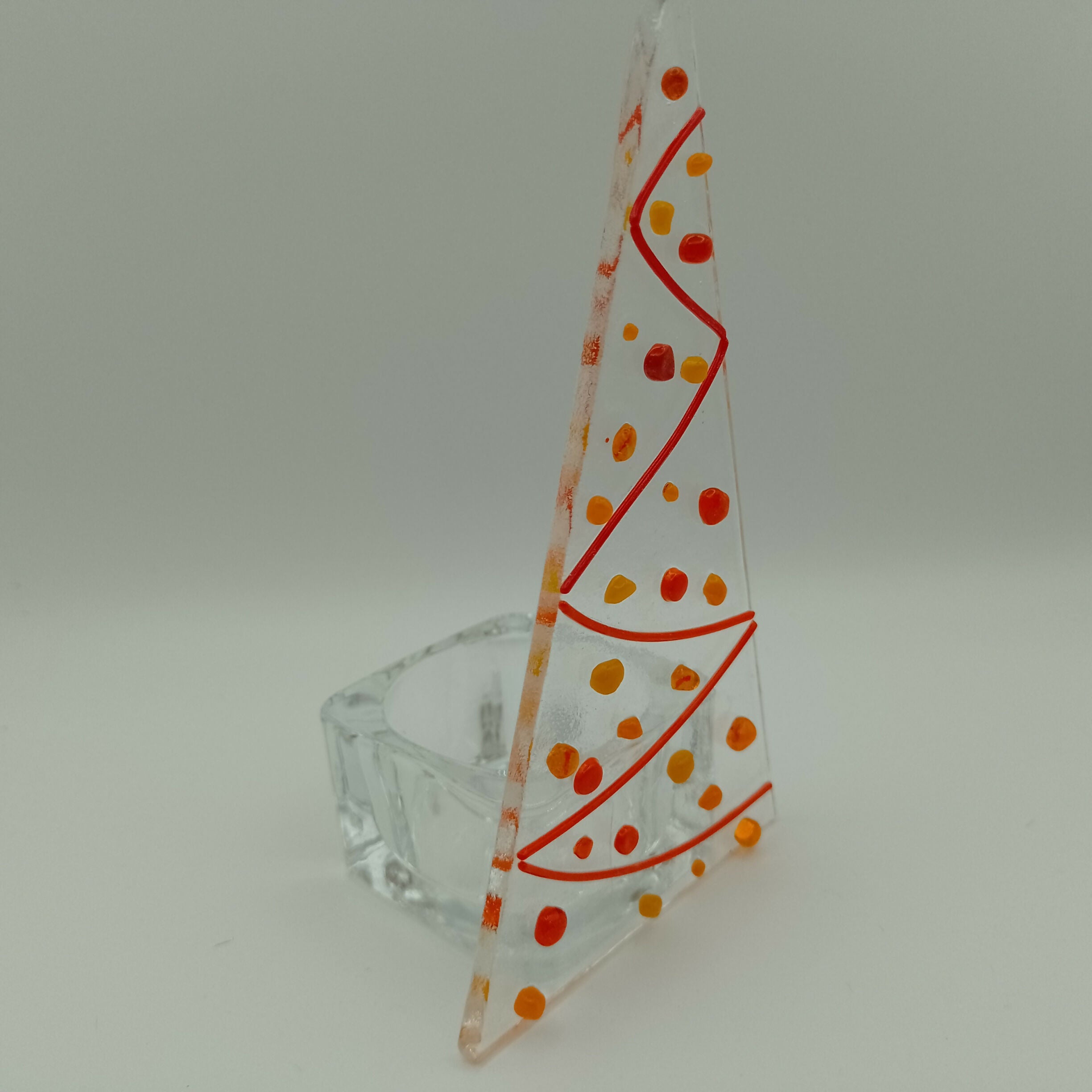 Fused Glass Christmas Tree Tealight