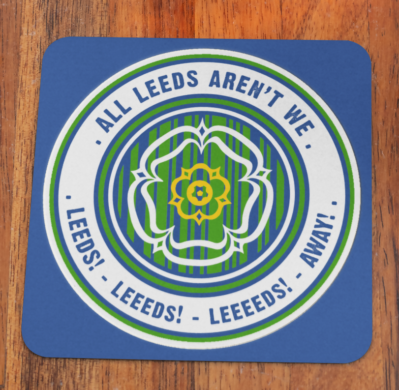 Leeds Utd Coaster BARCODE Design SET OF 2