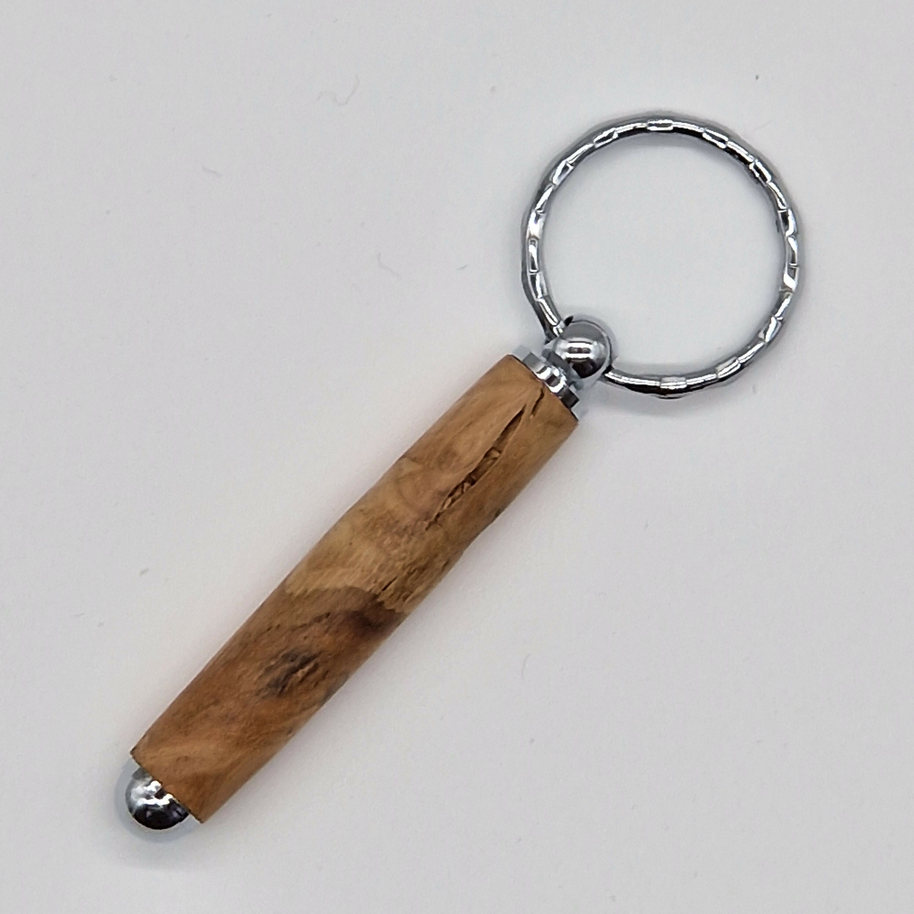 Hand Turned Keyring made from Oak Burr Wood