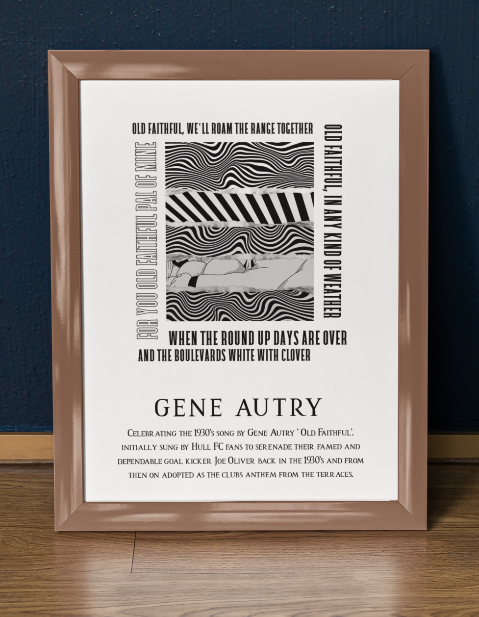 Hull FC Art Print OLD FAITHFUL LYRICS Design in White