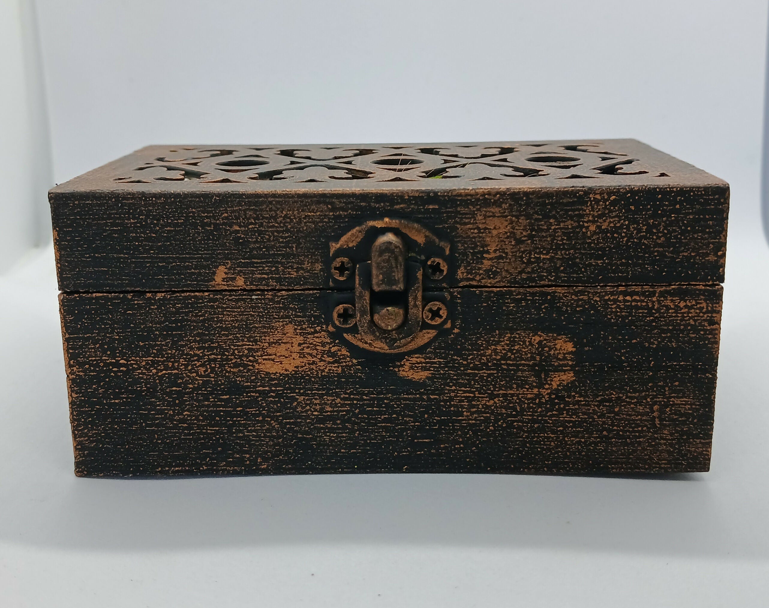 Bookcase Diorama Clay Trinket Filled Wooden Box