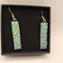 Green and Pink Dichroic Crazed Pattern Earrings