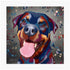 ROTTWEILER DOG - COLOUR SPLASH MOUNTED ARTWORK.