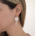 Translucent Flower Drop Earrings with Silver Chain and Crystal Detail