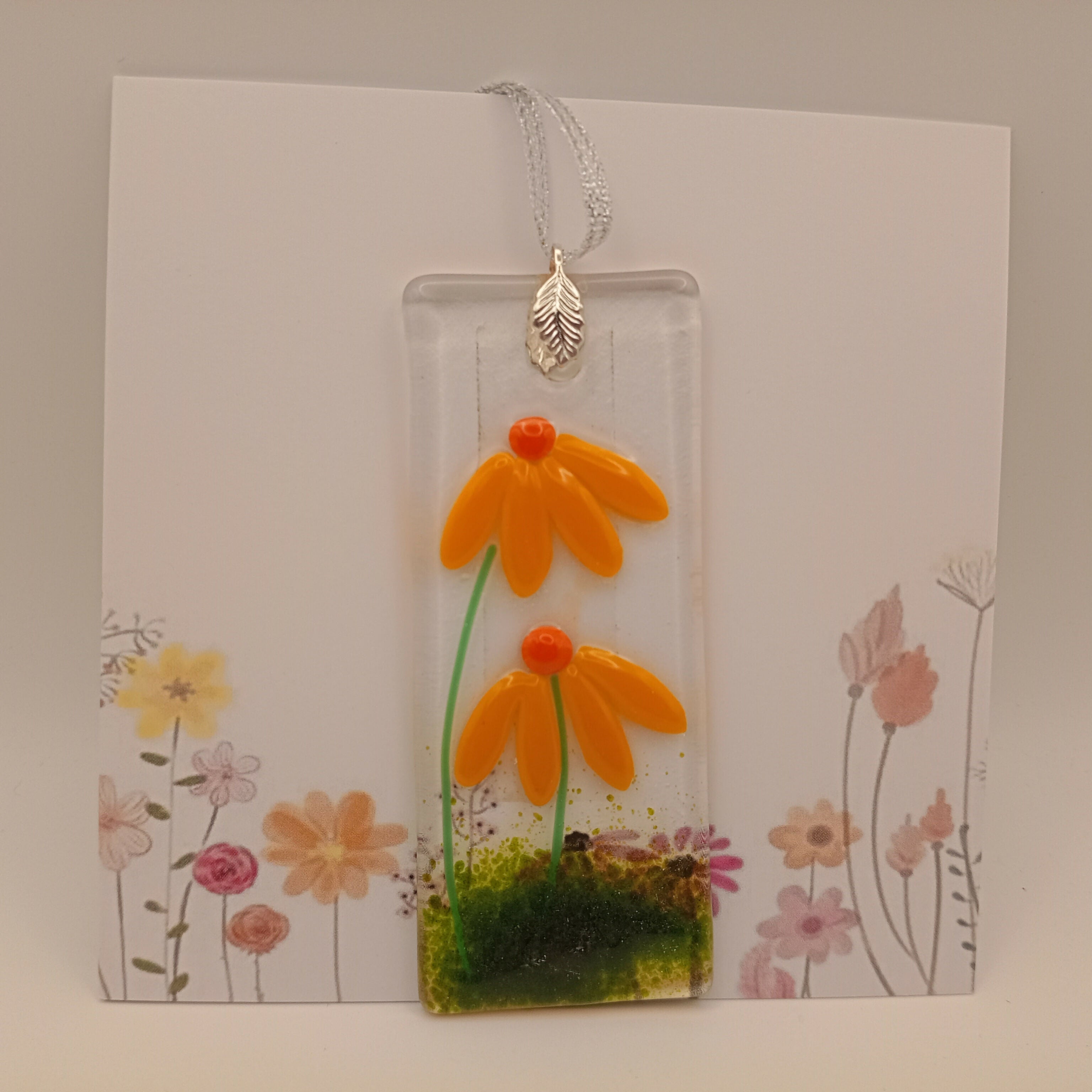 Fused Glass Flower Card