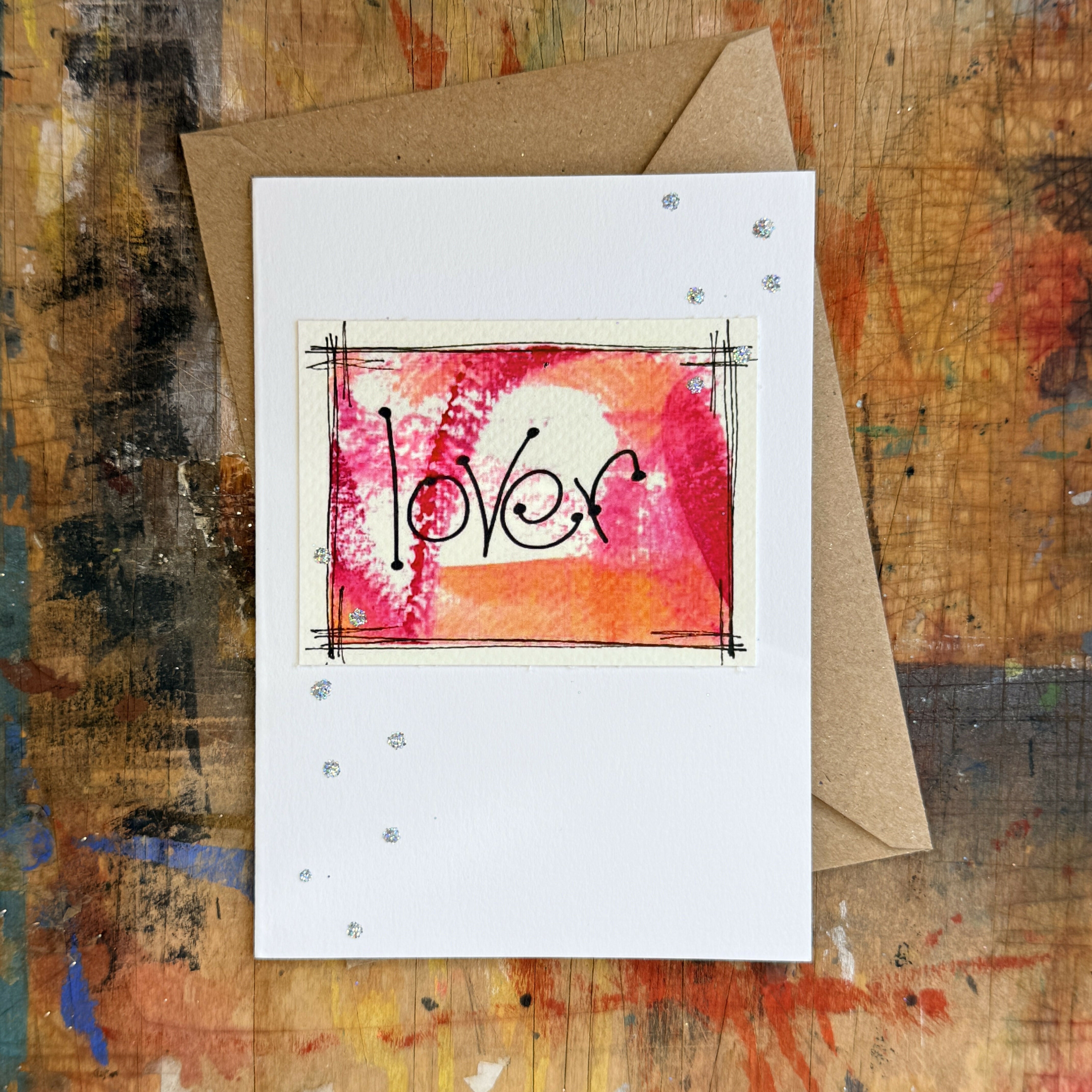 Abstract Lover Card in Pink