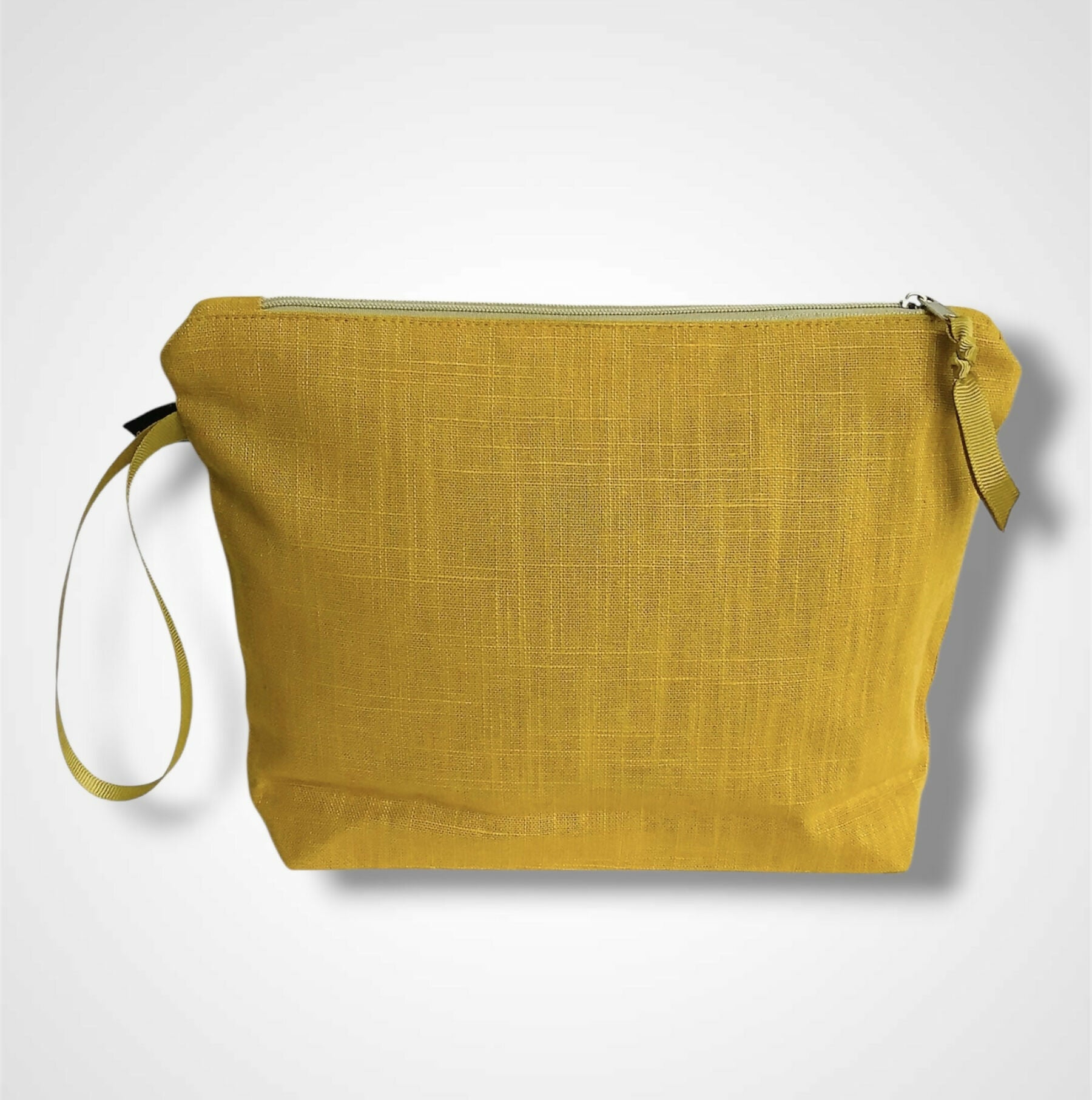 Yellow Lotus Flower Linen Women’s Makeup Bag