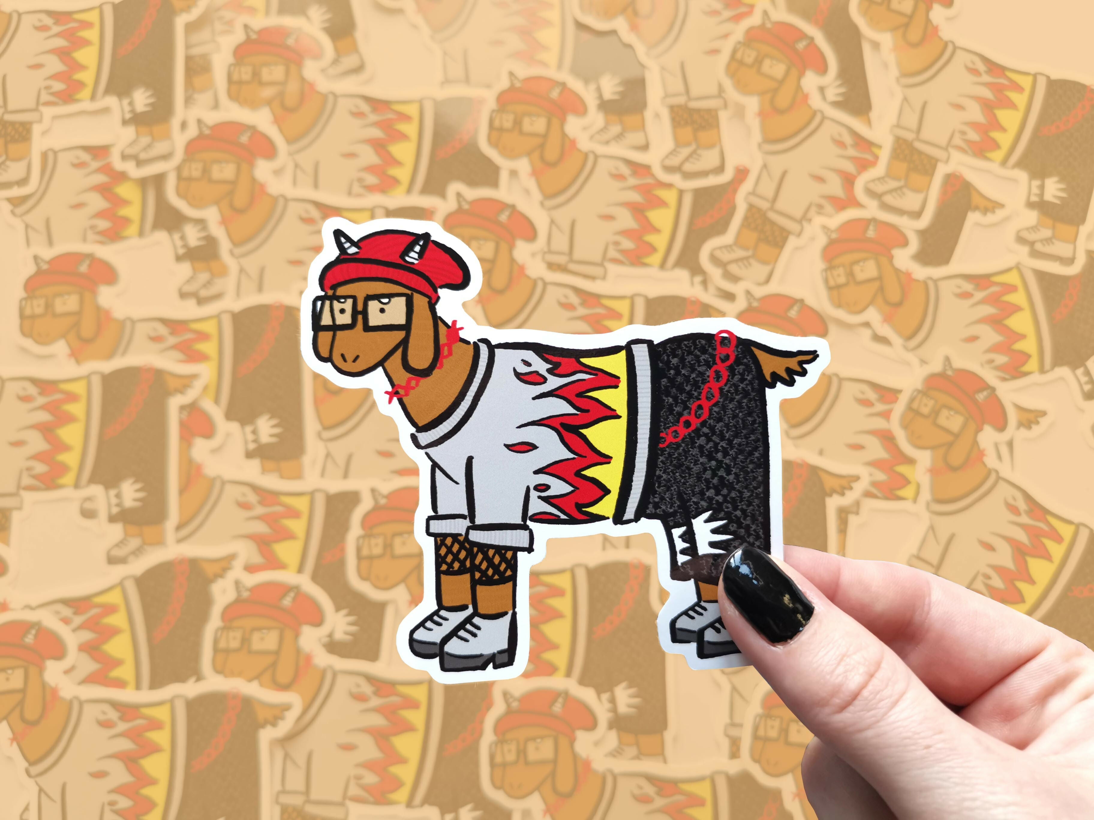 Grunge Goat Vinyl Sticker