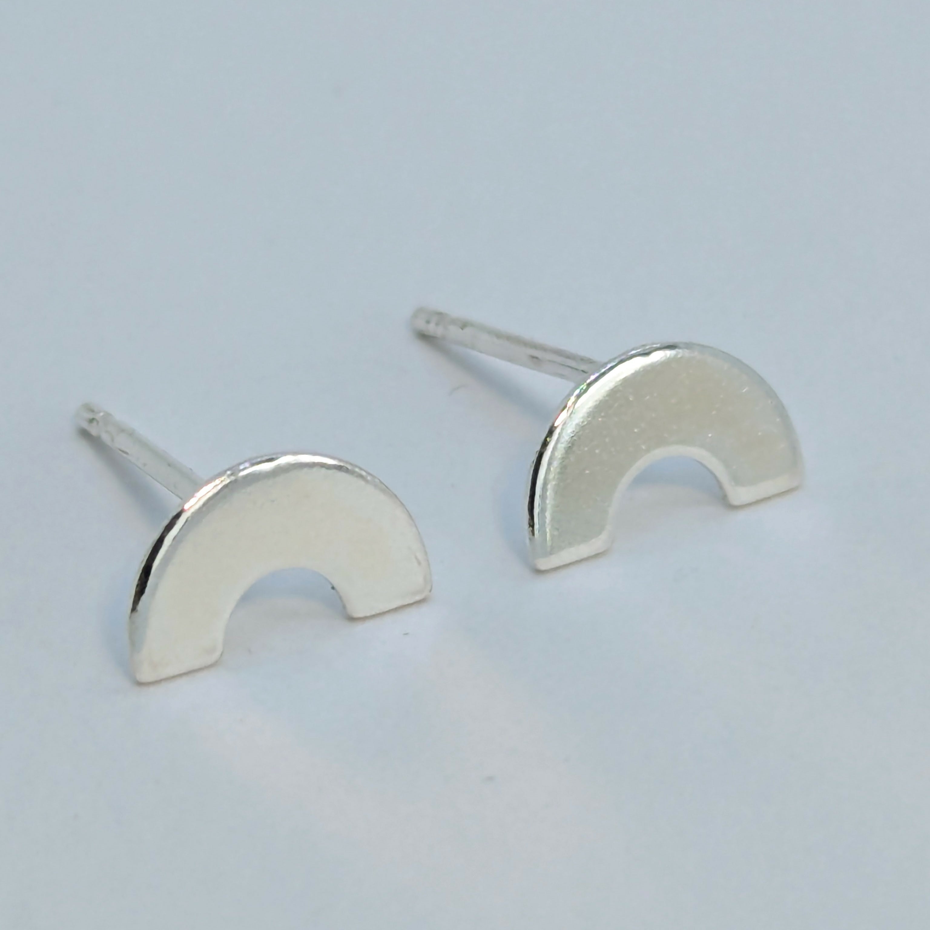 ‘Somewhere’ Sterling Silver Tiny Rainbow Stud Earring