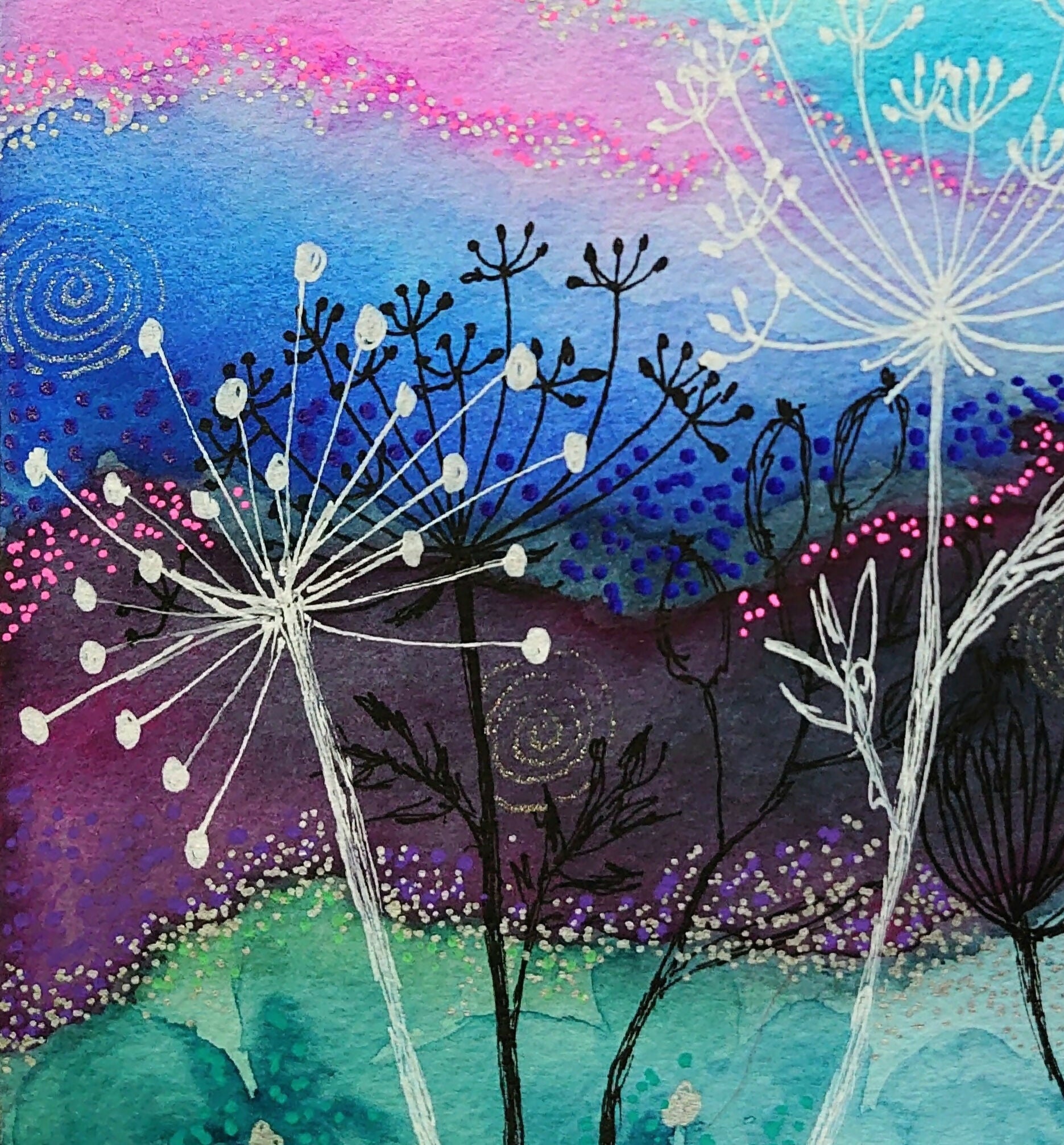 'Hedgerow Series II' Original Mixed Media Painting