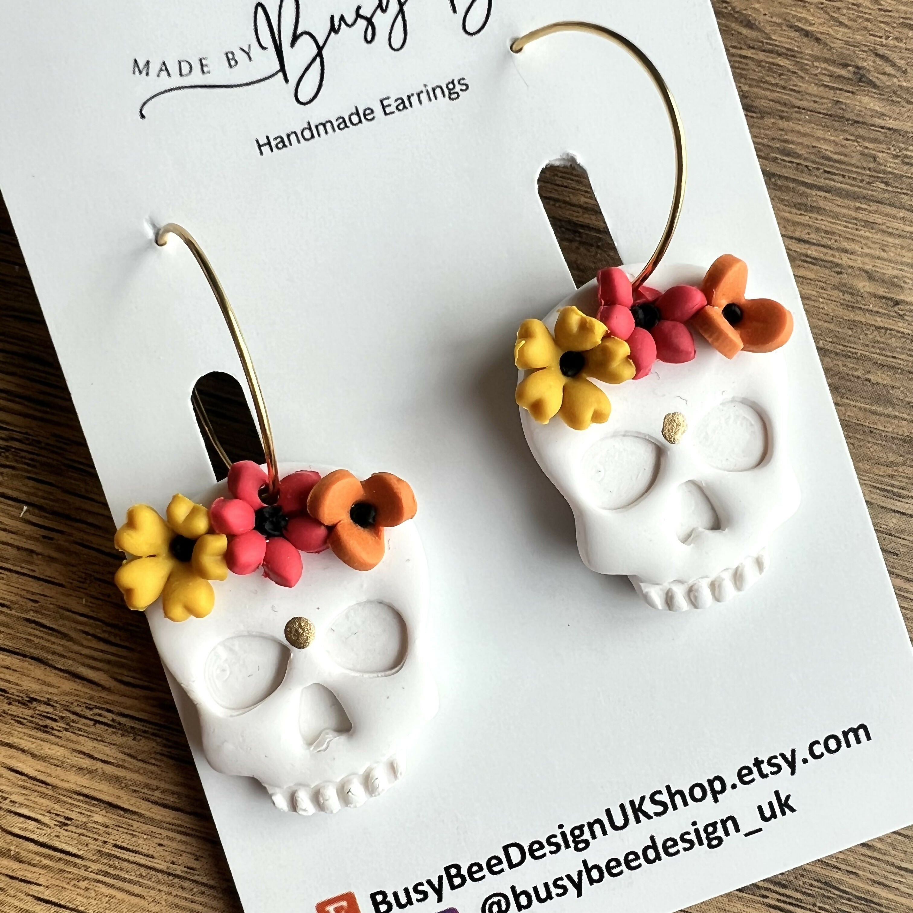 Halloween Polymer Clay Earrings, Handmade Quirqy Dangles