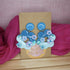 Big Blue 3D Flower Polymer Clay Earrings With Glitter Detail