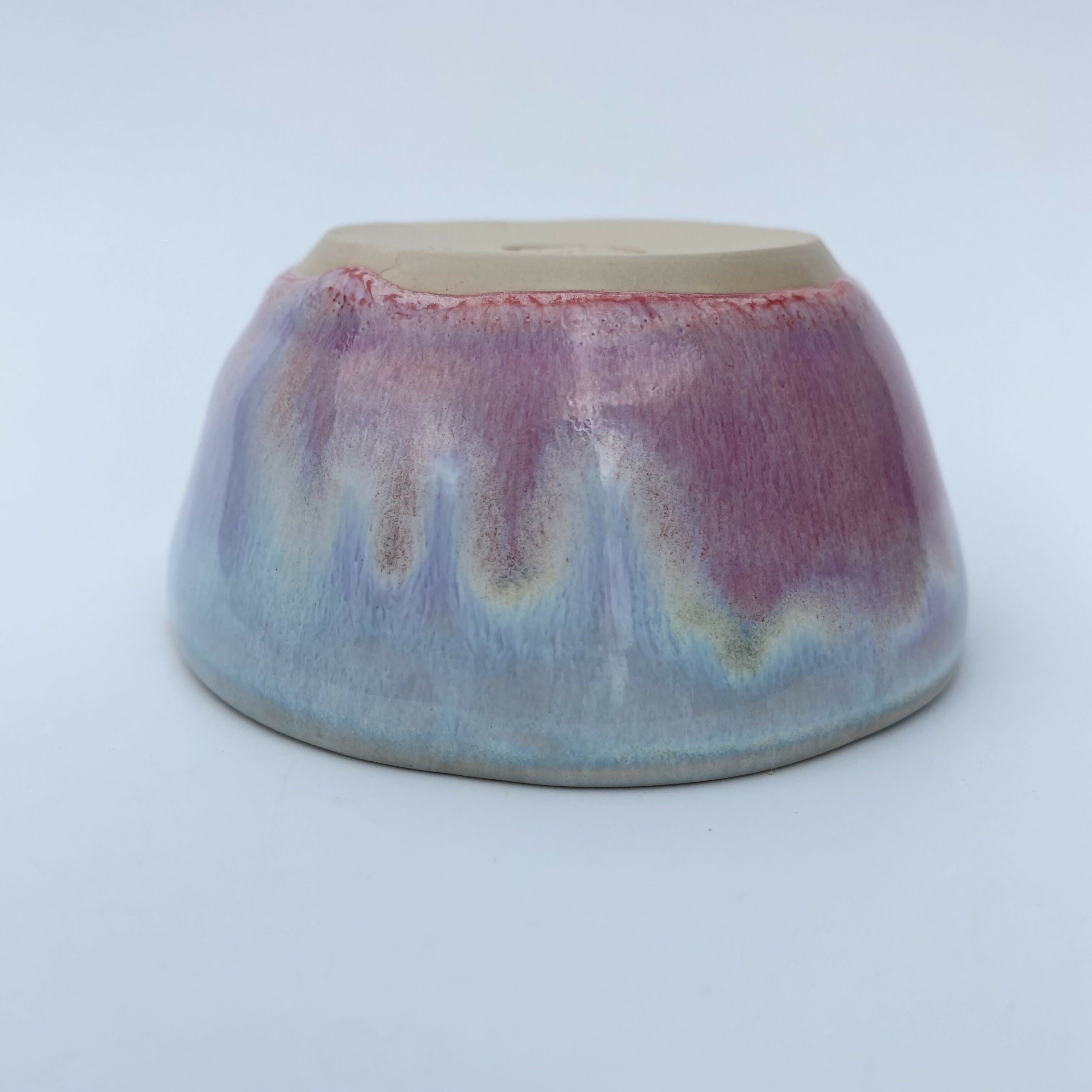 Handmade Ceramic Pink And Green Trinket Dish
