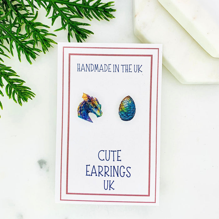 Dragon & Egg Stud Earrings