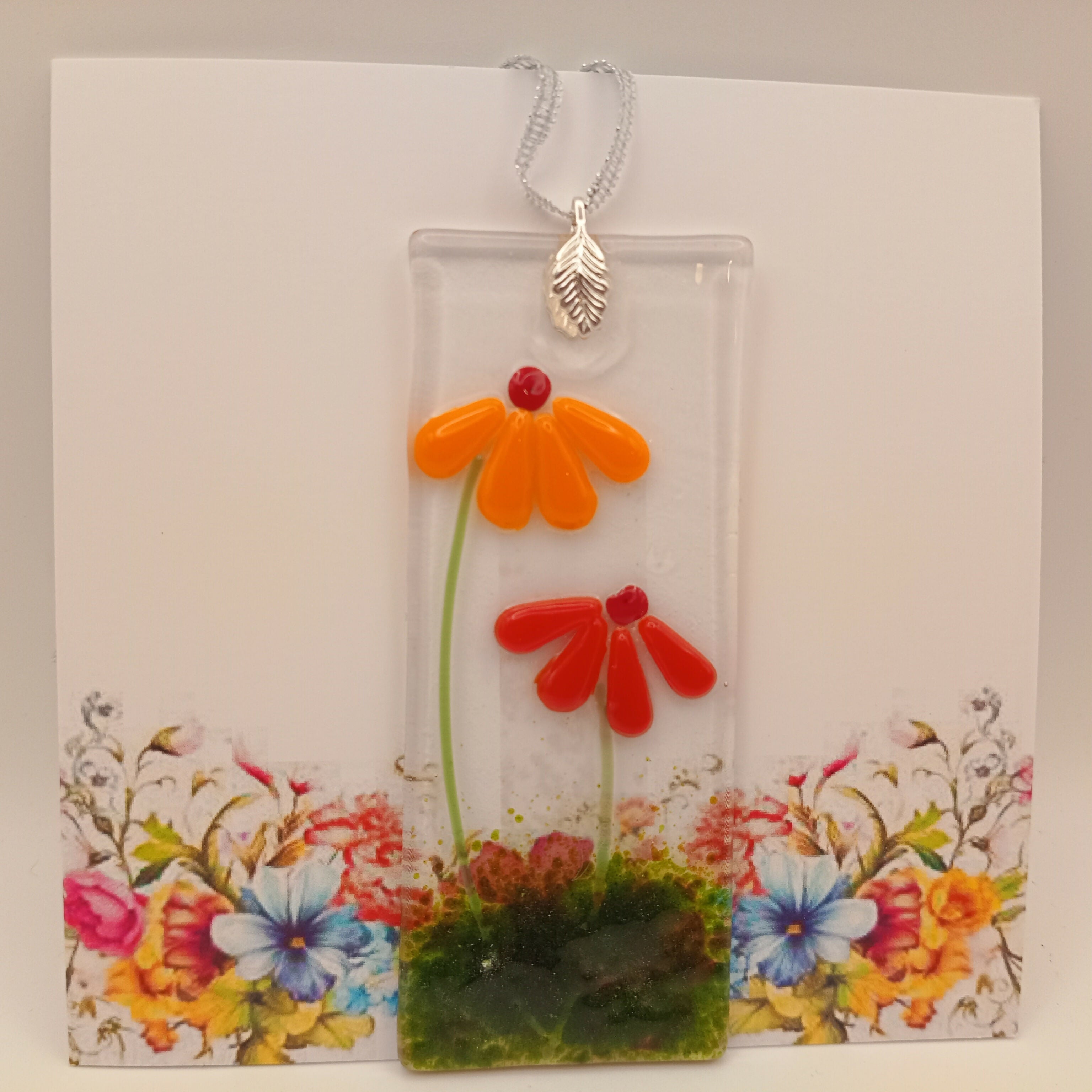 Fused Glass Flower Card
