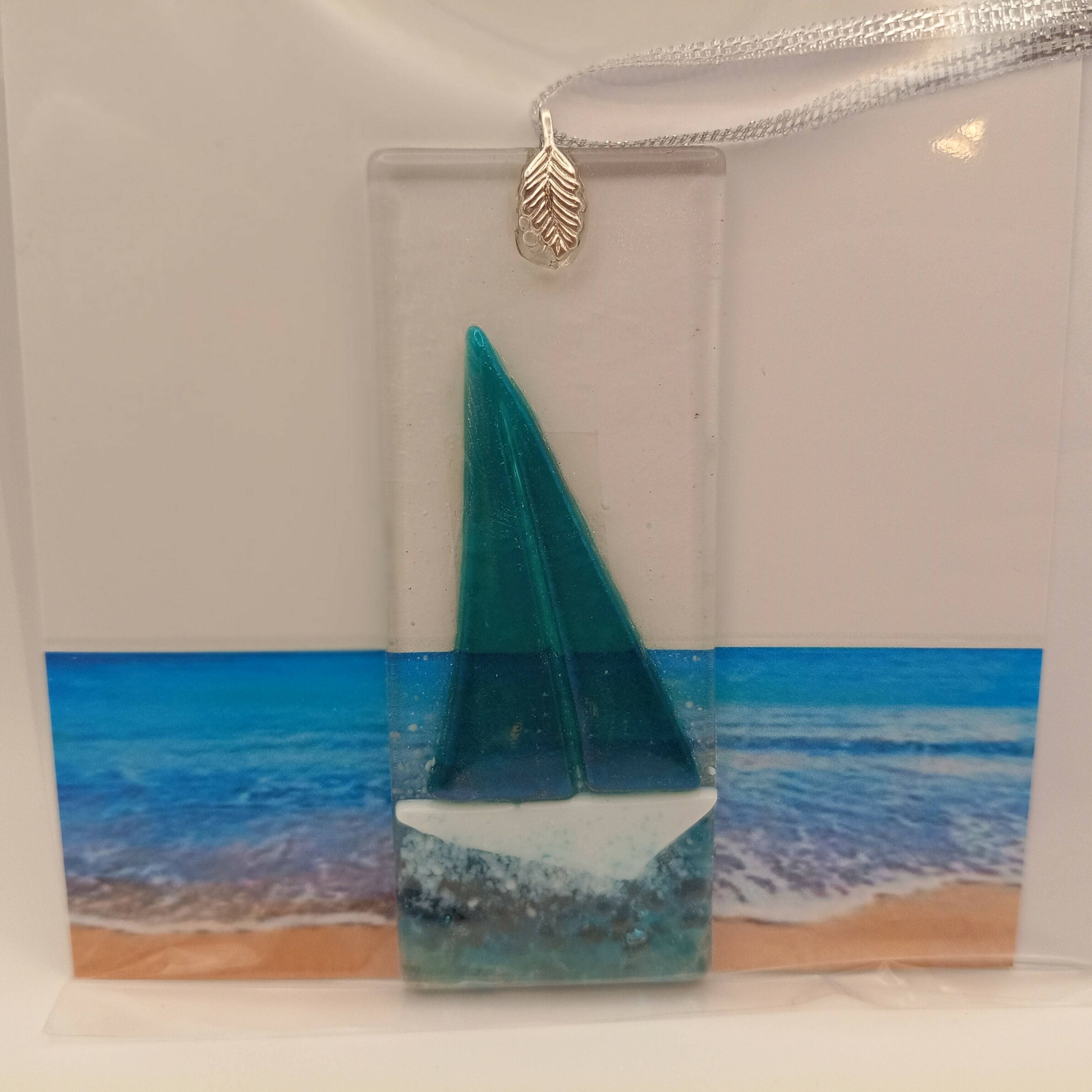 Fused Glass Boat Card