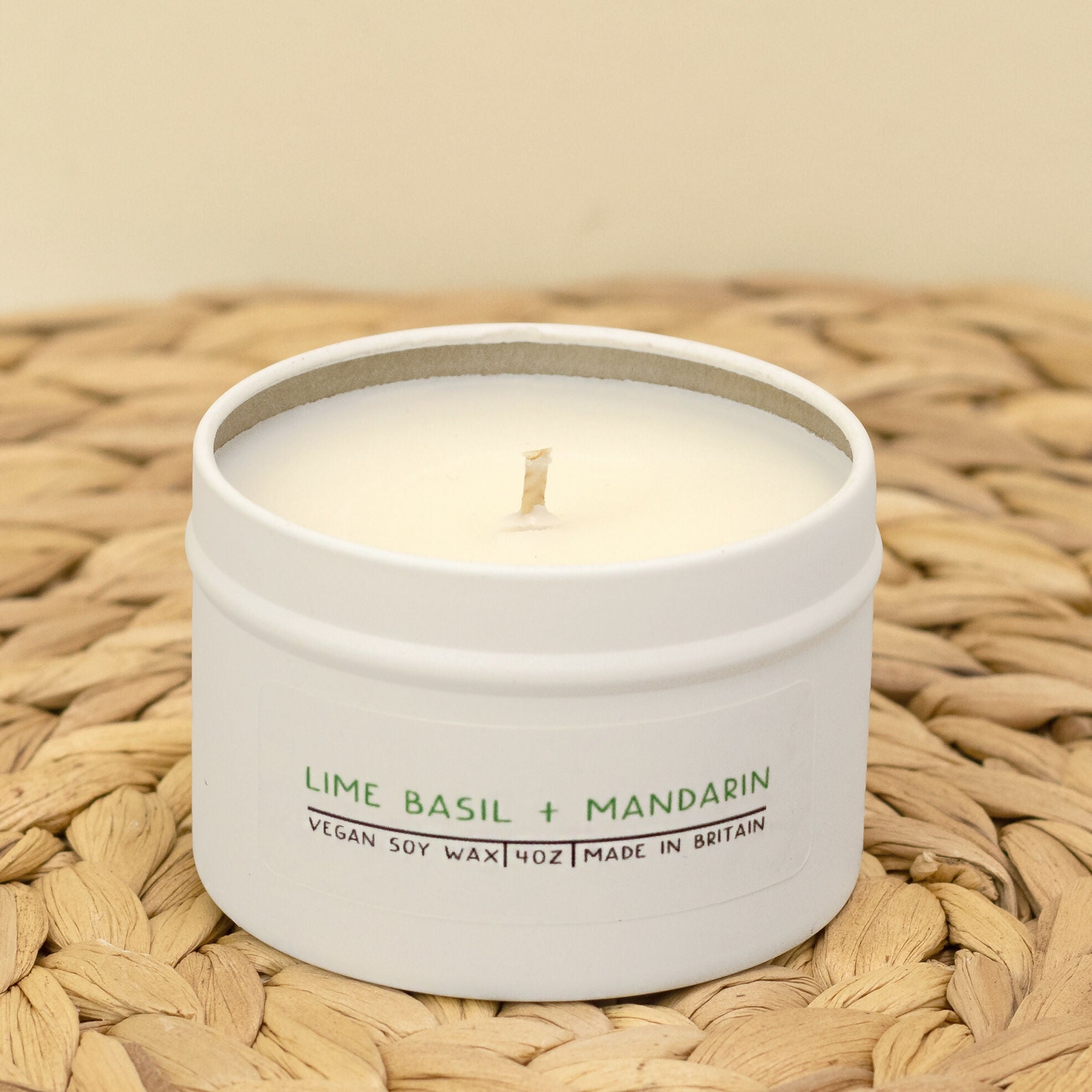 Lime Basil + Mandarin Soy Wax Mini Tin Candle