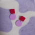 Polymer Clay Geometric Block Colour Small Dangle Earrings