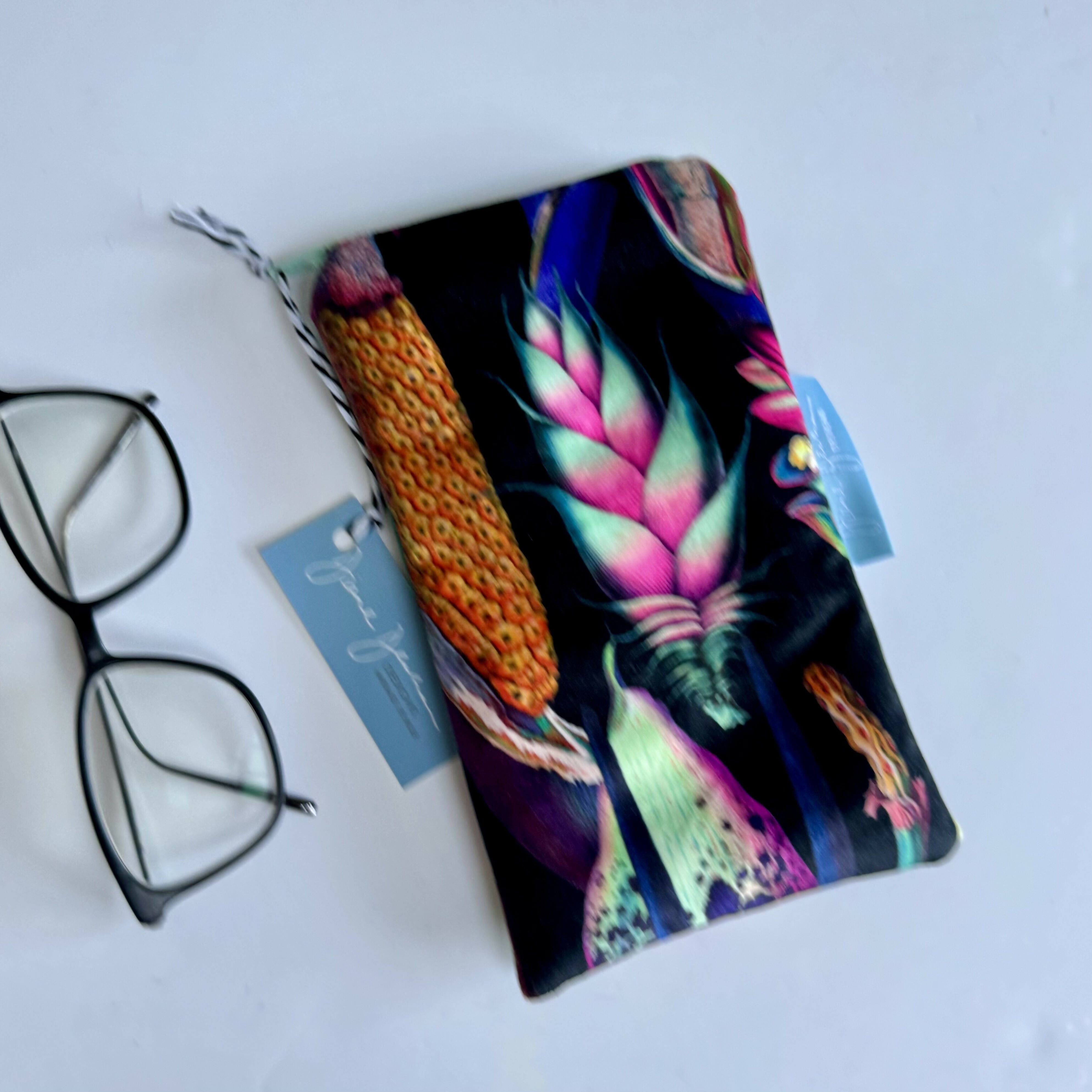 XL Velvet Glasses Case/ Phone Case - Vibrant Tropical