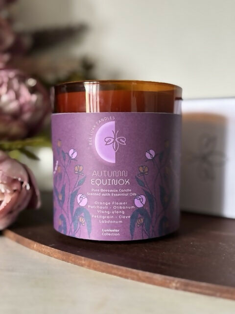 Autumn Equinox - 100% Natural Essential Oil & Beeswax Candle In Glass Jar