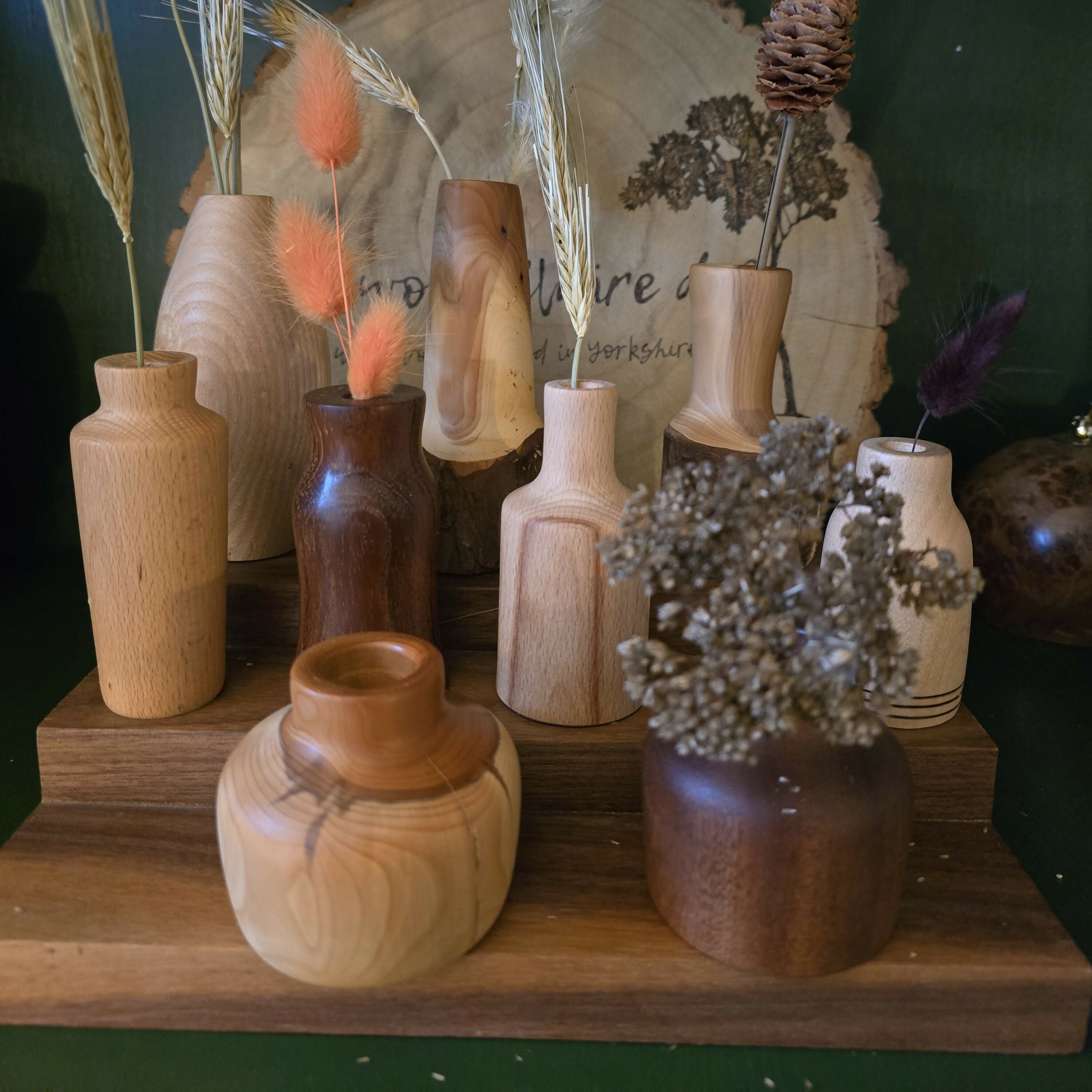 Hand Turned Wooden Bud Vase