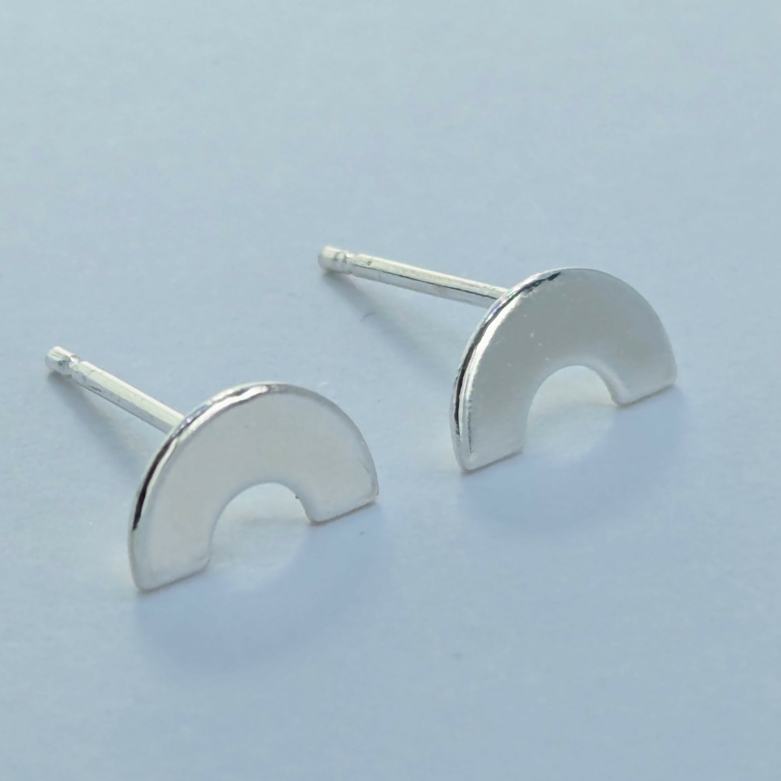 ‘Somewhere’ Sterling Silver Tiny Rainbow Stud Earring