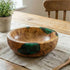 English Oak Burr and Green Resin Hybrid Bowl