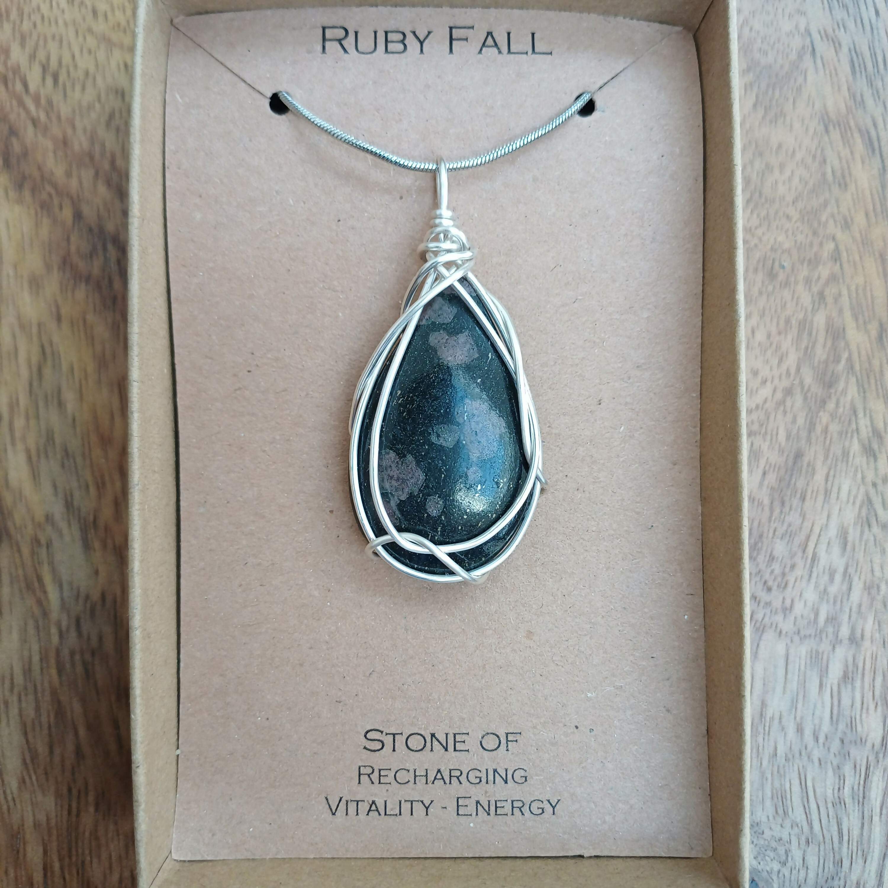 Ruby Fall Wire Wrapped Pendant