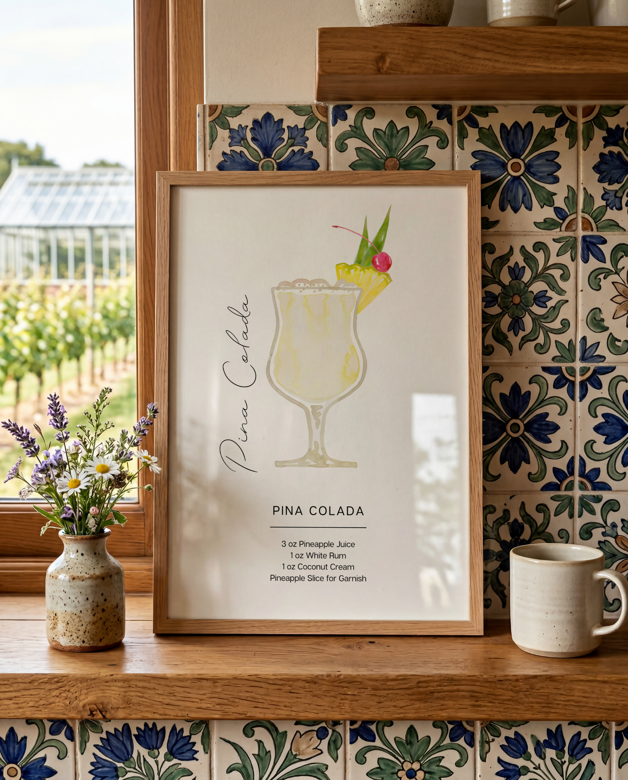 Pina Colada Recipe Cocktail Art Print