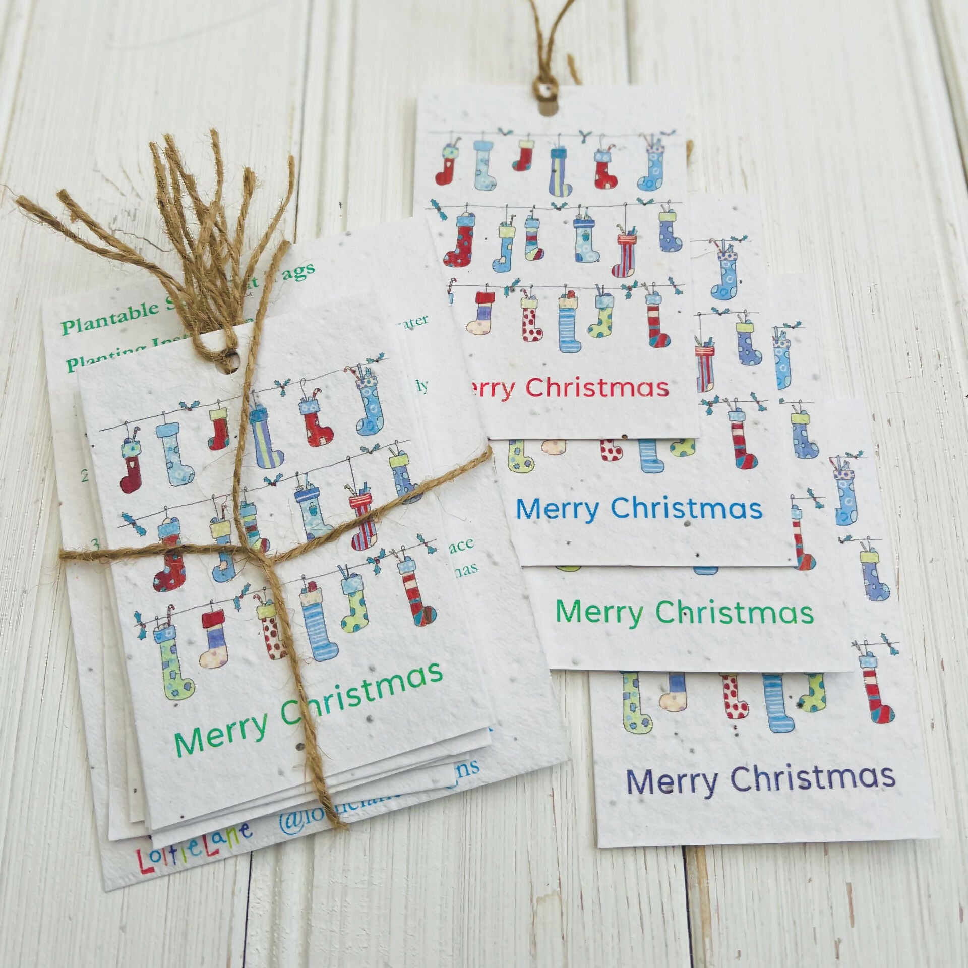 Christmas Seed Gift Tags -Stockings