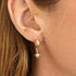 Tiny Gold Cubic Zirconia Star Earrings on a Gold Plated Half Loop Huggie Stud