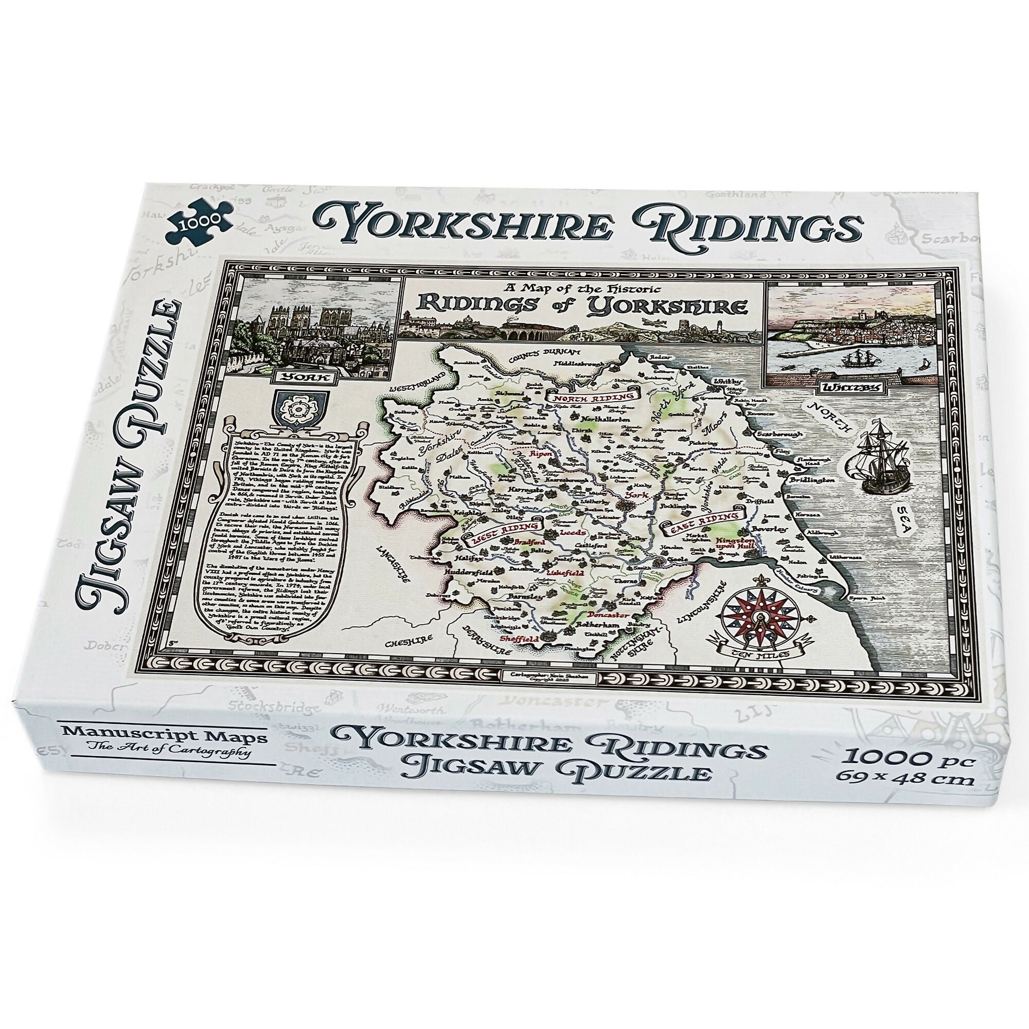 Yorkshire Ridings Map Jigsaw Puzzle 1000 Pieces