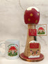 30cm Handmade, Free Standing Painted Wooden Rounded Topped Toadstool Elf House - Whimsical Woodland Ornament & Holiday Keepsake