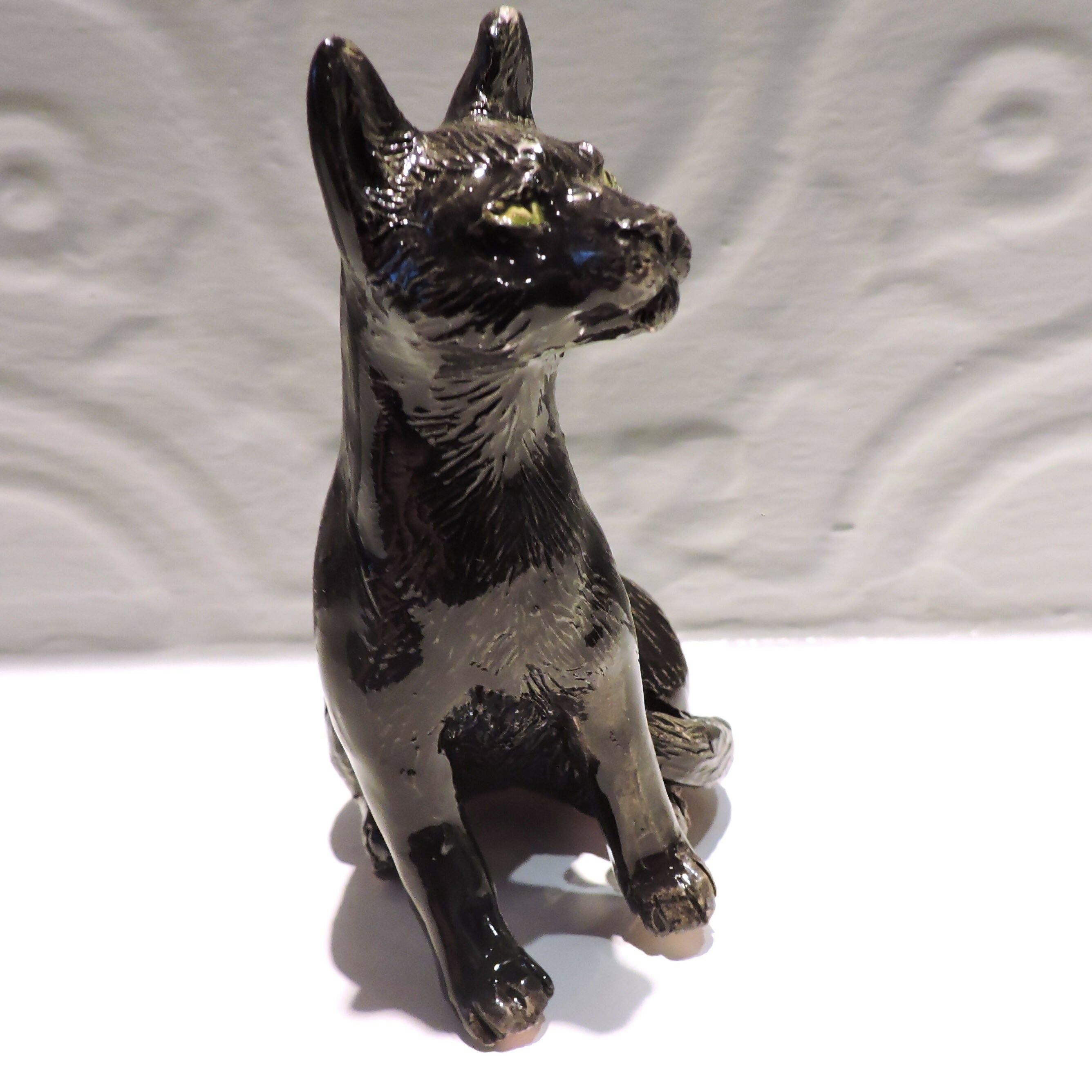 Ceramic Black cat sculpture