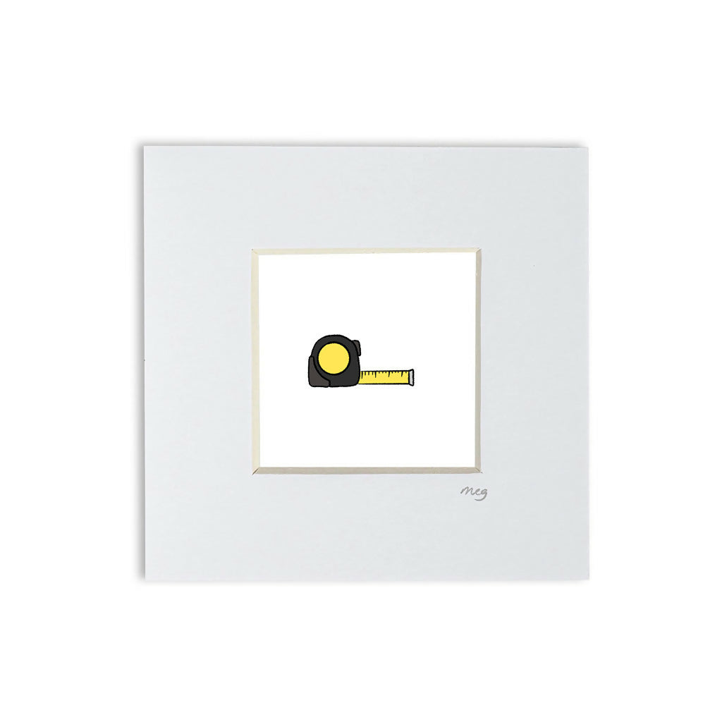 Tape Measure 4x4" Mounted Mini Print