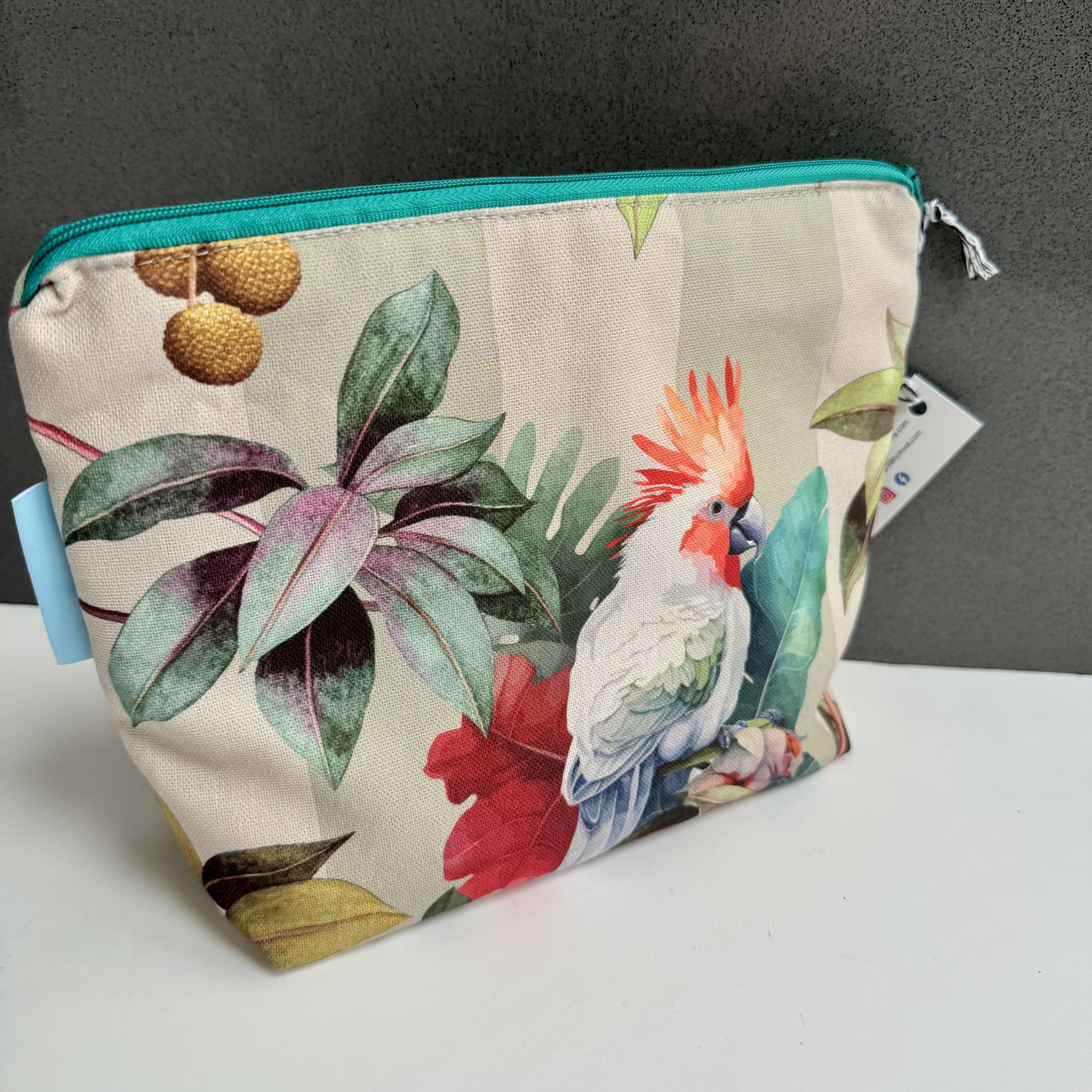 Medium Toiletry Bag - Stripy Kingfisher