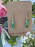 Green Chalcedony Wire Wrapped Crystal Bead Earrings