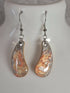 Handcrafted Teardrop Shaped Orange And Gold Earrings