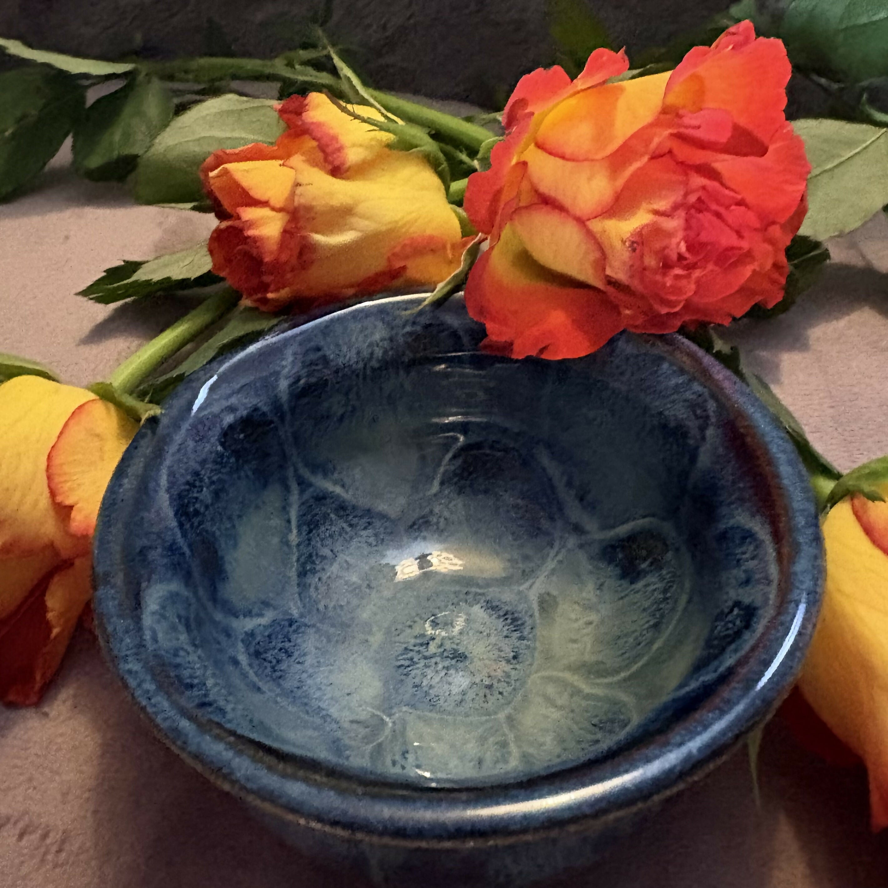 Blue Flower Patterned Bowl